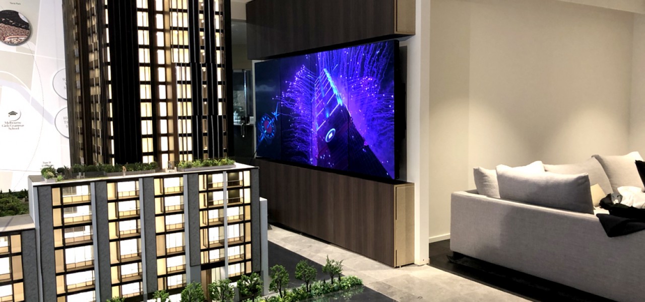 The Evermore, by Landence Group – 1×4 Portrait Video Wall