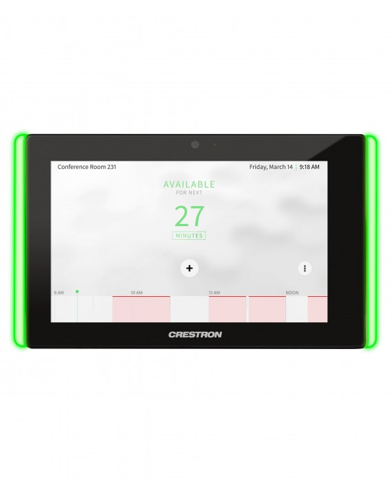 Crestron TSS-7-B-S-LB KIT 7″ Room Scheduling Touch Screen with Multisurface Mount Kit and Room Availability Light Bar