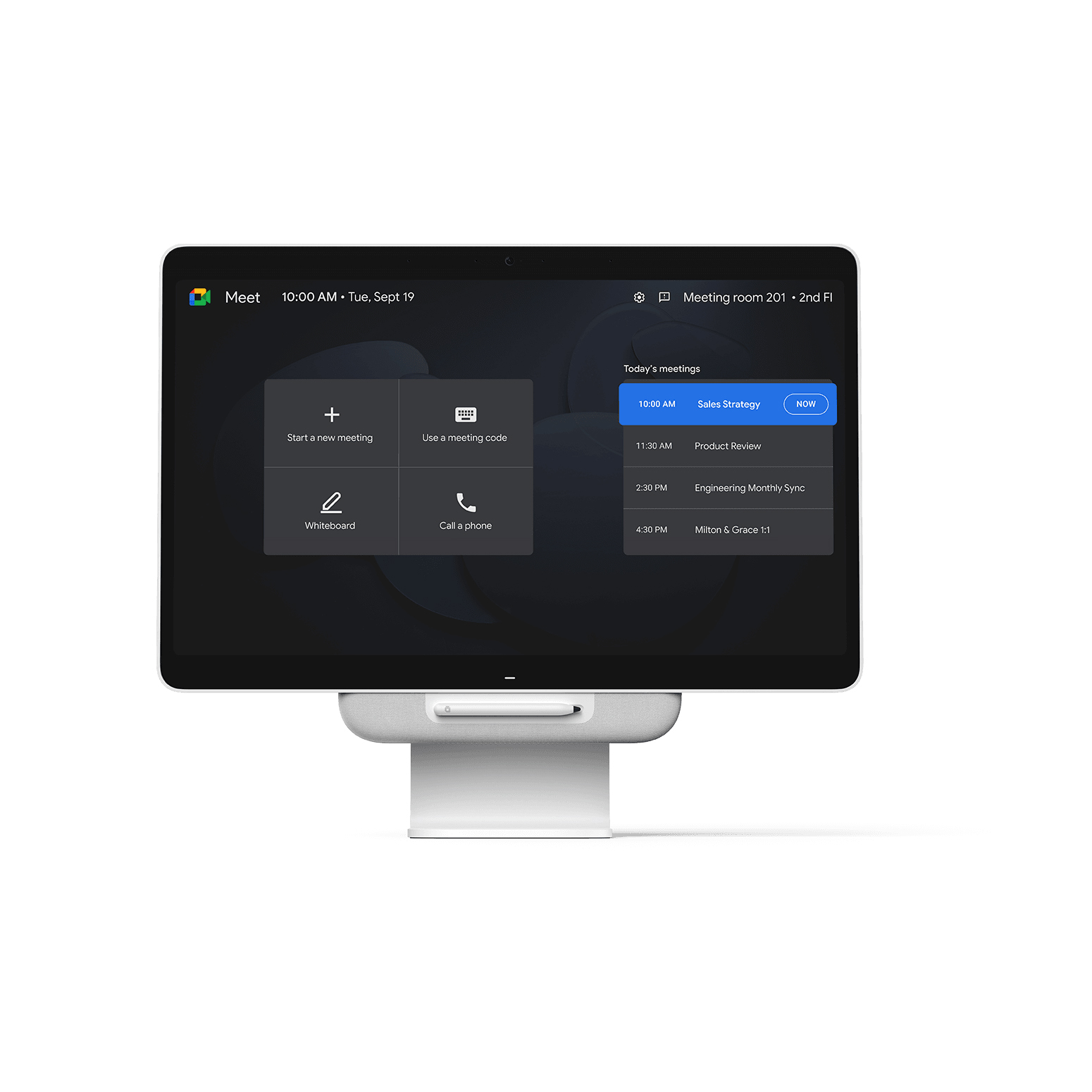 Google Meet Series One Desk 27 by Avocor Vision One