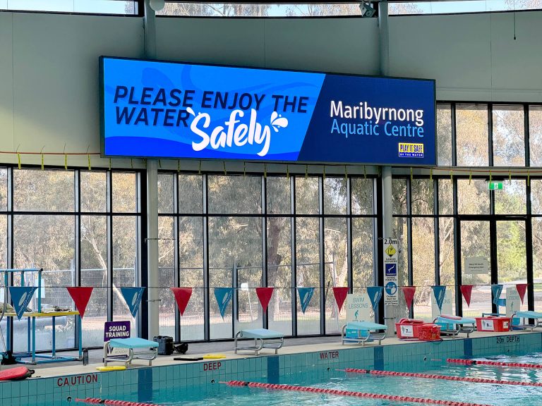 Maribyrnong Aquatic Centre Indoor LED Wall Melbourne Australia