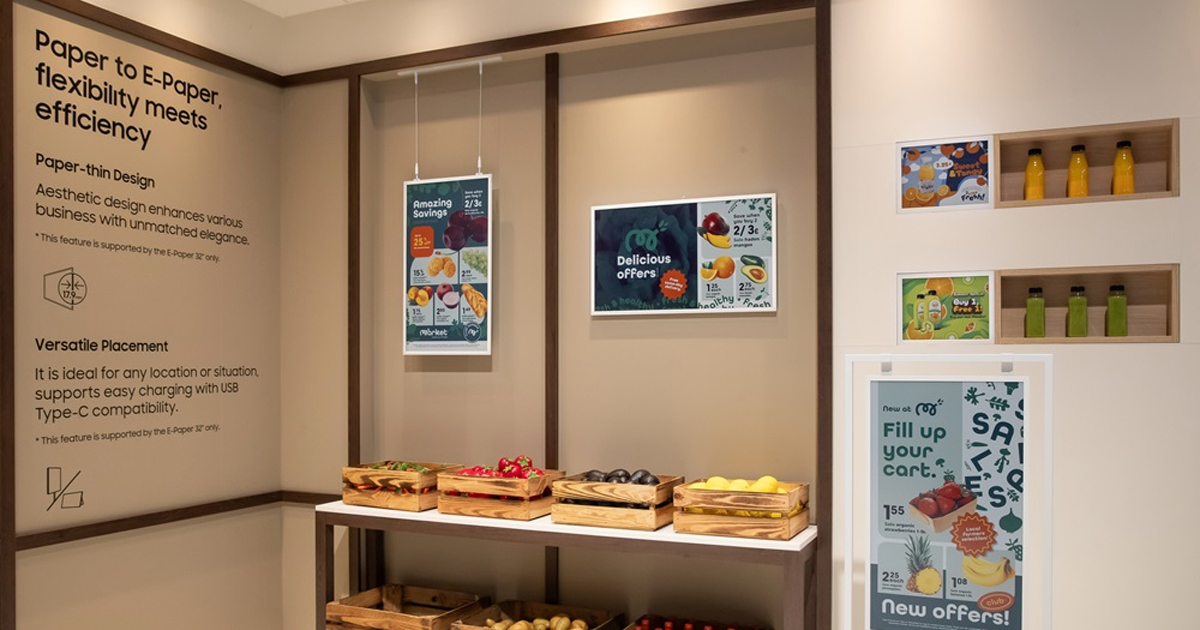 Blog Post: Samsung Redefines Energy Efficient Digital Signage with E-Paper - Vision One, Melbourne, Australia